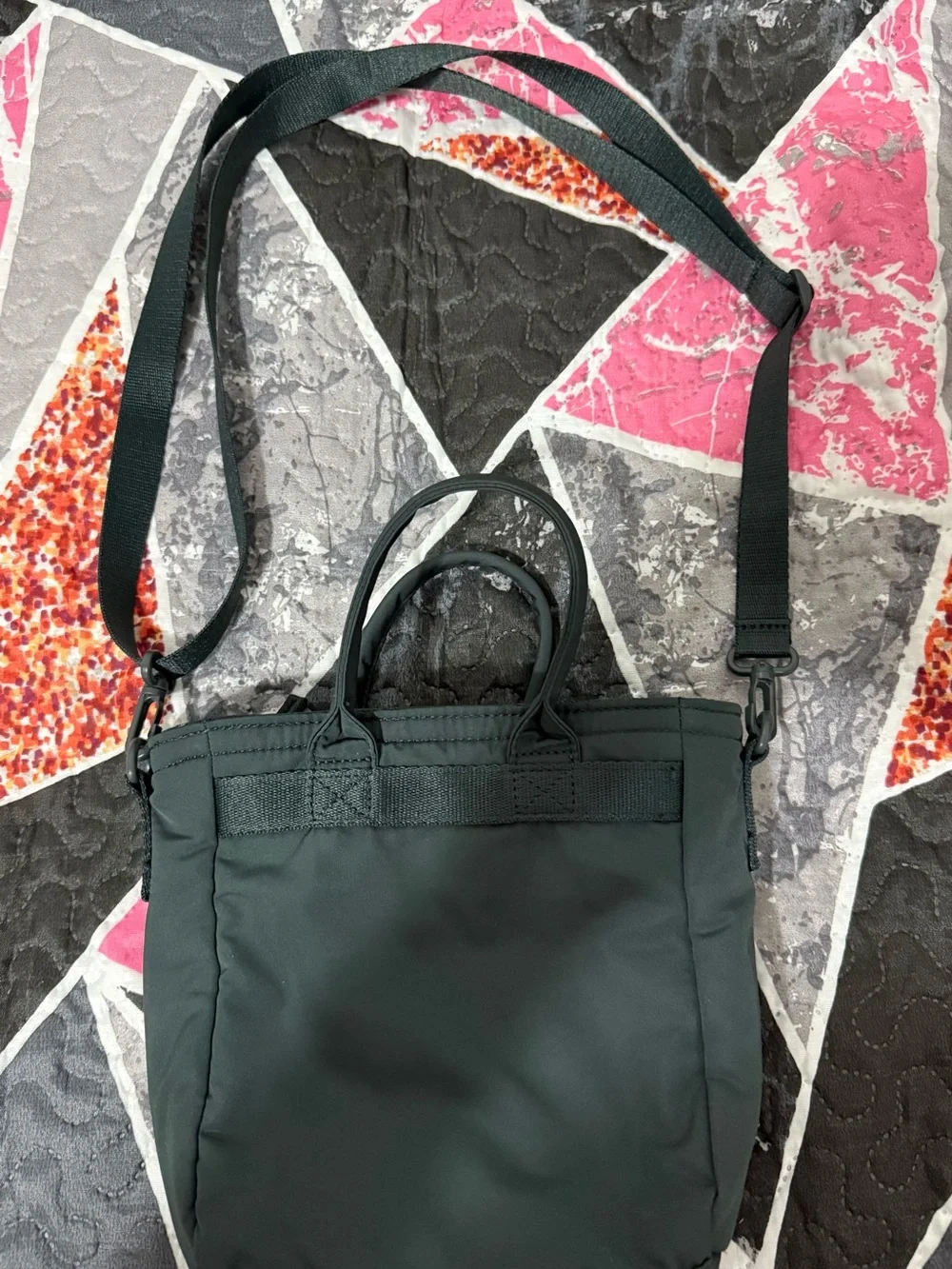 Uniqlo Black Crossbody Tote Bag with Top Handles